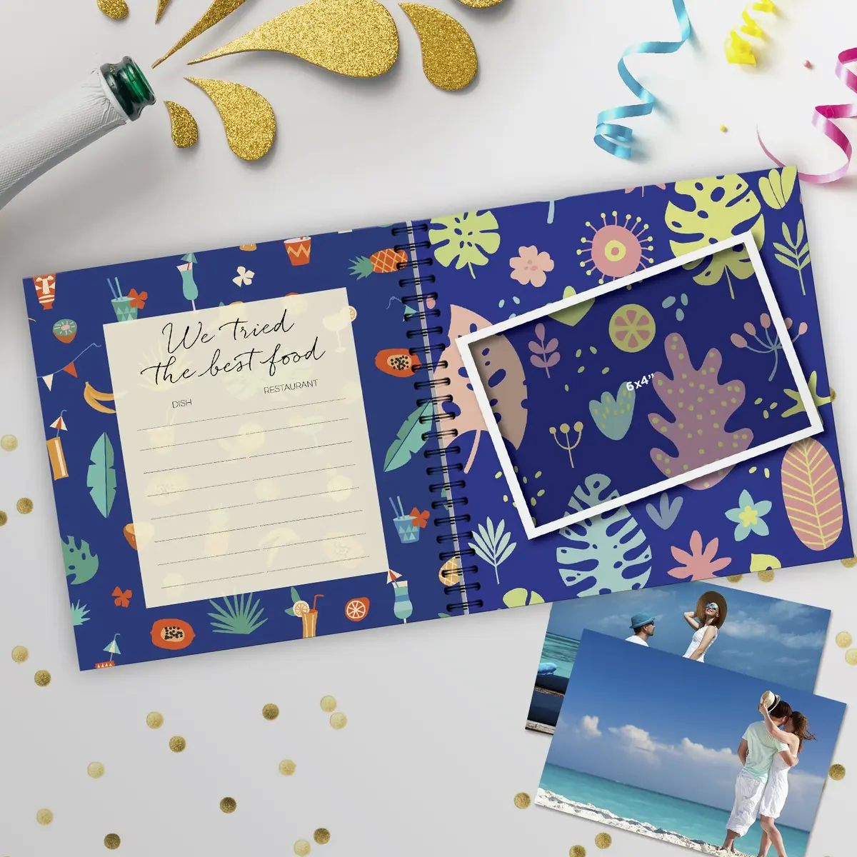 Pillow & Toast Honeymoon Travel Journal 8 x 8 inches | Memory Album for Couples & Anniversary - view 7