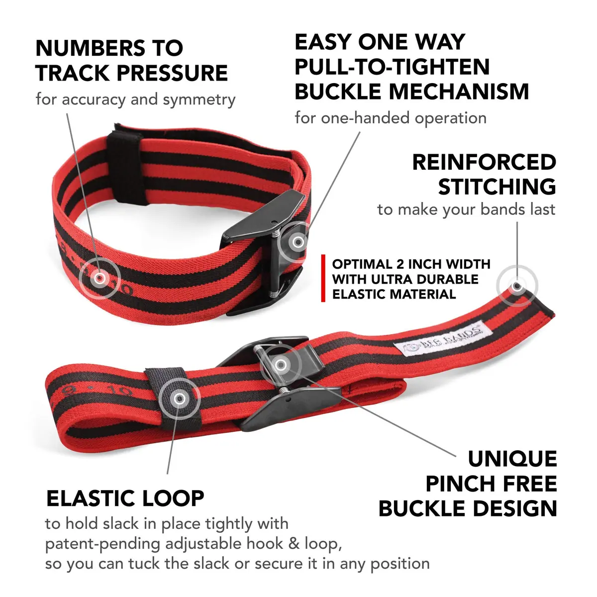 BFR BANDS PRO X Occlusion Bands – 2 Pack, 2 Inch Wide | Blood Flow Restriction for Arms & Legs - view 2