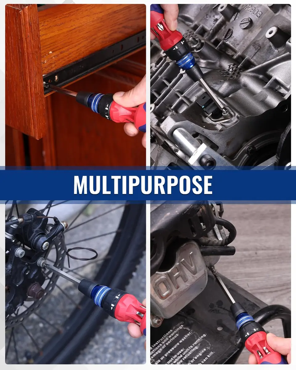 WORKPRO 12-in-1 Ratcheting Multi-Bit Screwdriver Set | Ergonomic Handle & Auto-Lock Bits for Home & DIY - view 7