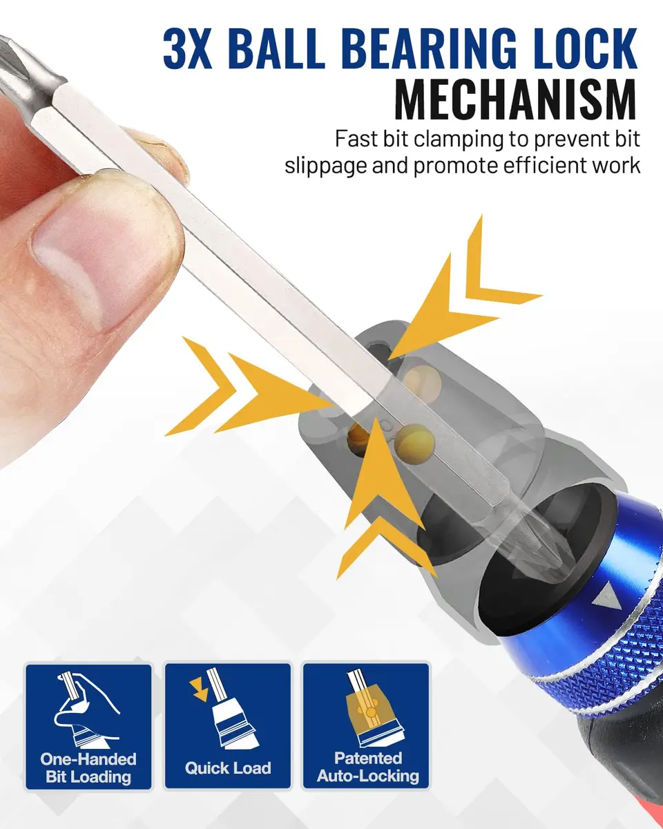 WORKPRO 12-in-1 Ratcheting Multi-Bit Screwdriver Set | Ergonomic Handle & Auto-Lock Bits for Home & DIY - view 2