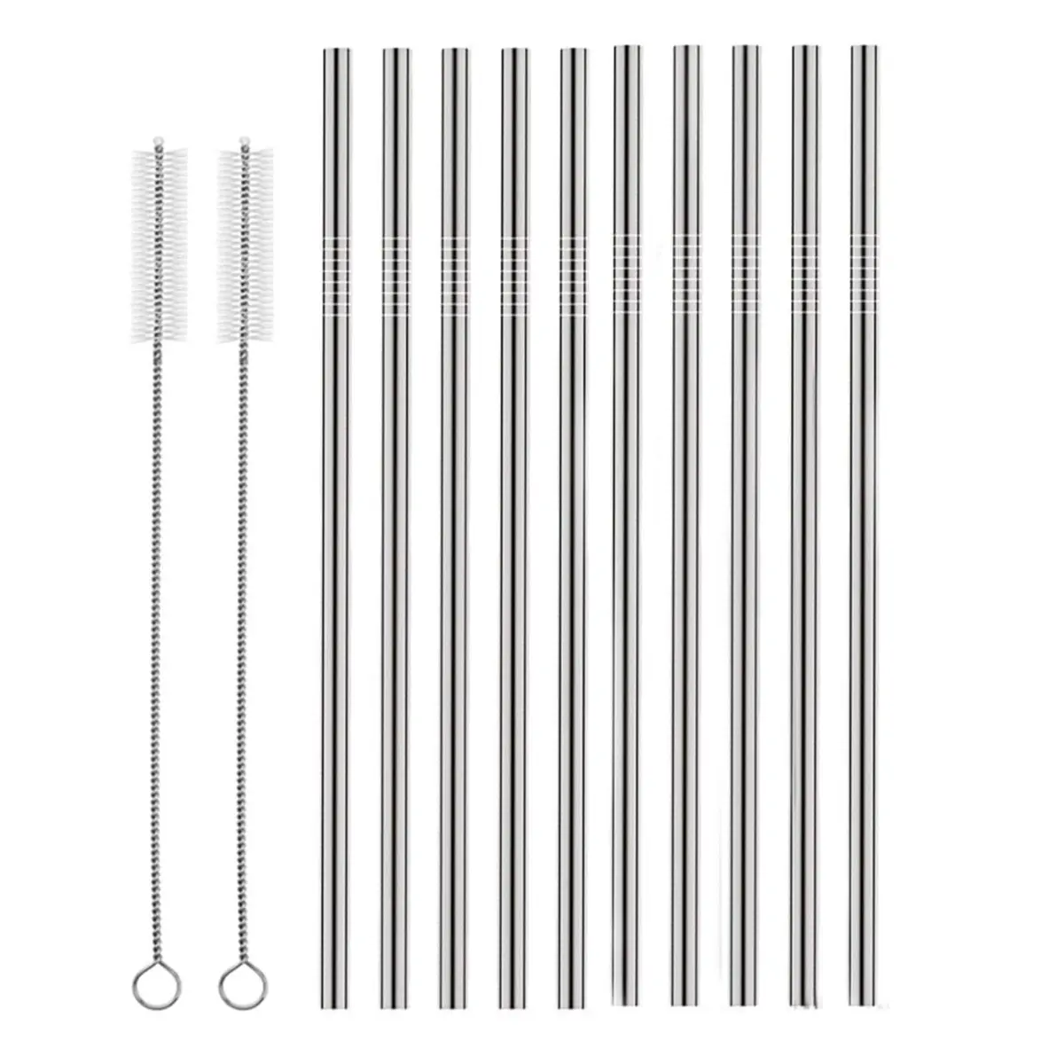 HuaQi Stainless Steel Drinking Straws 10.5'' | Reusable & Eco-Friendly (70-120 chars) - main product image