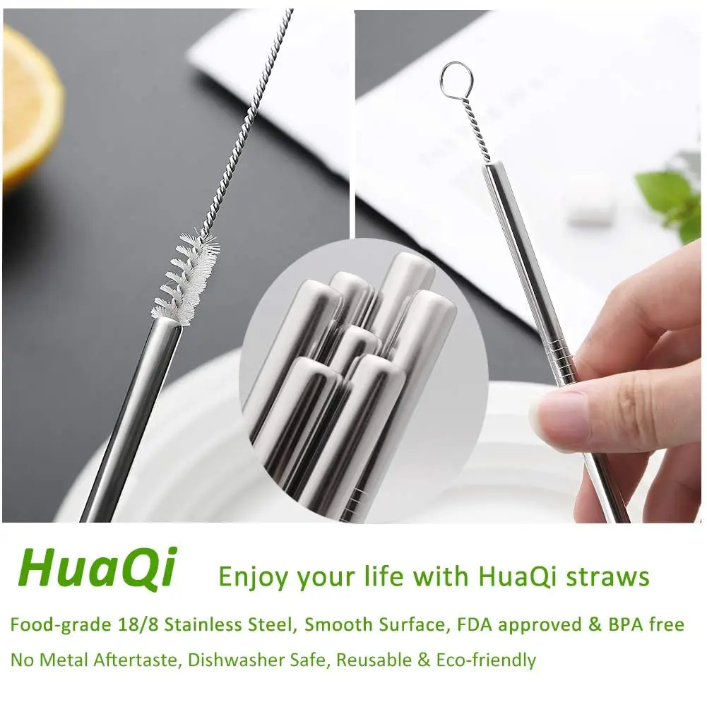 HuaQi Stainless Steel Drinking Straws 10.5'' | Reusable & Eco-Friendly (70-120 chars) - view 5