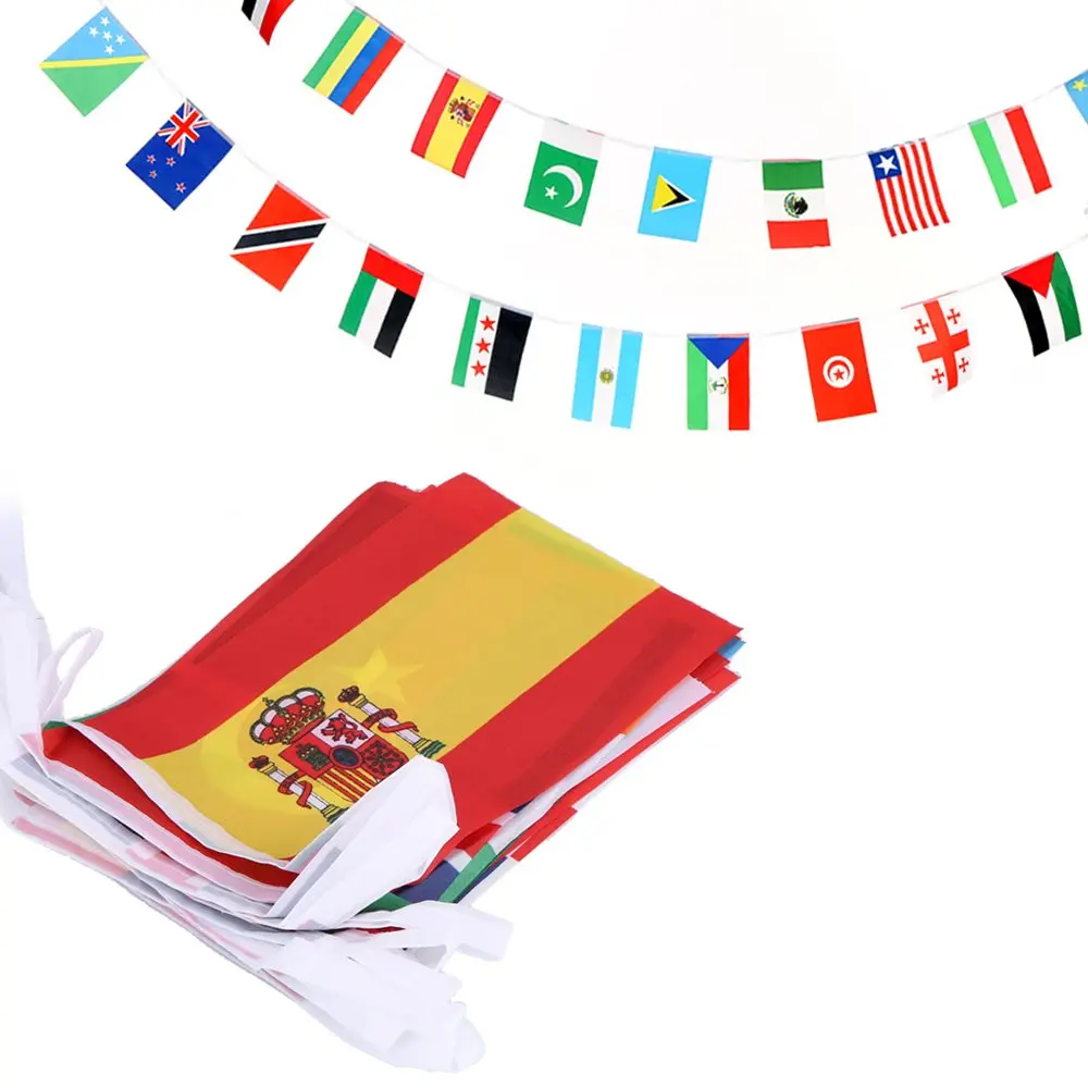 Anley 100 Countries String Flag, International Bunting Pennant Banner, Decoration for Grand Opening, Sports Bar, Party Events - 82 Feet 100 Flags | Vivid UV Fade-Resistant Polyester - main product image