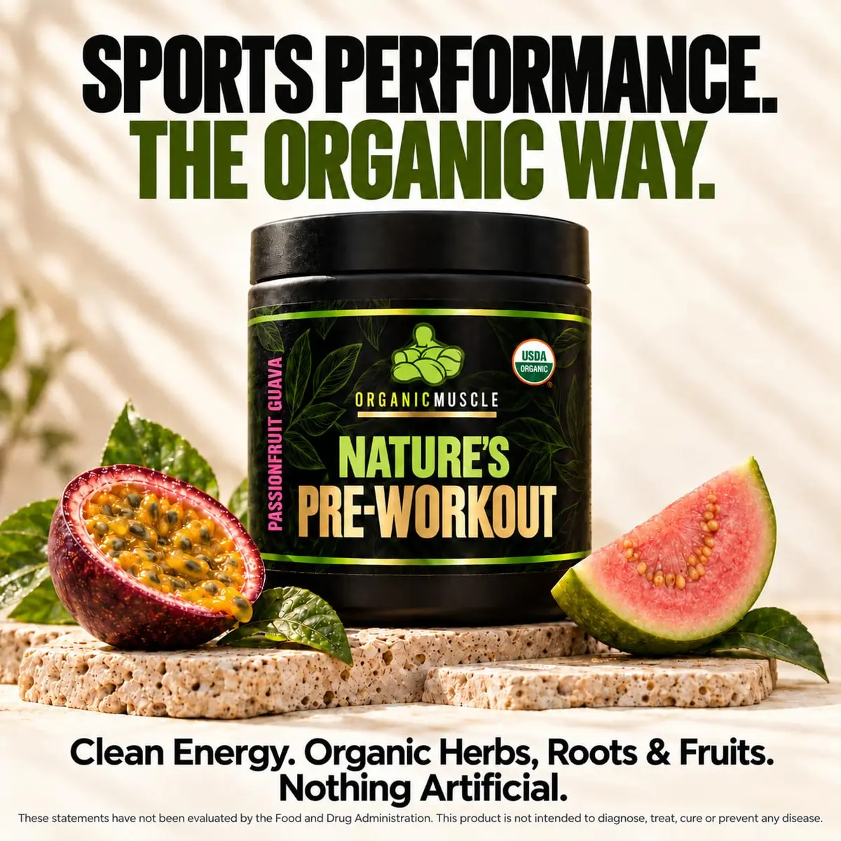 Organic Muscle Pre Workout Powder, Passionfruit Guava | USDA Organic, Vegan, Low Caffeine for Endurance - view 8