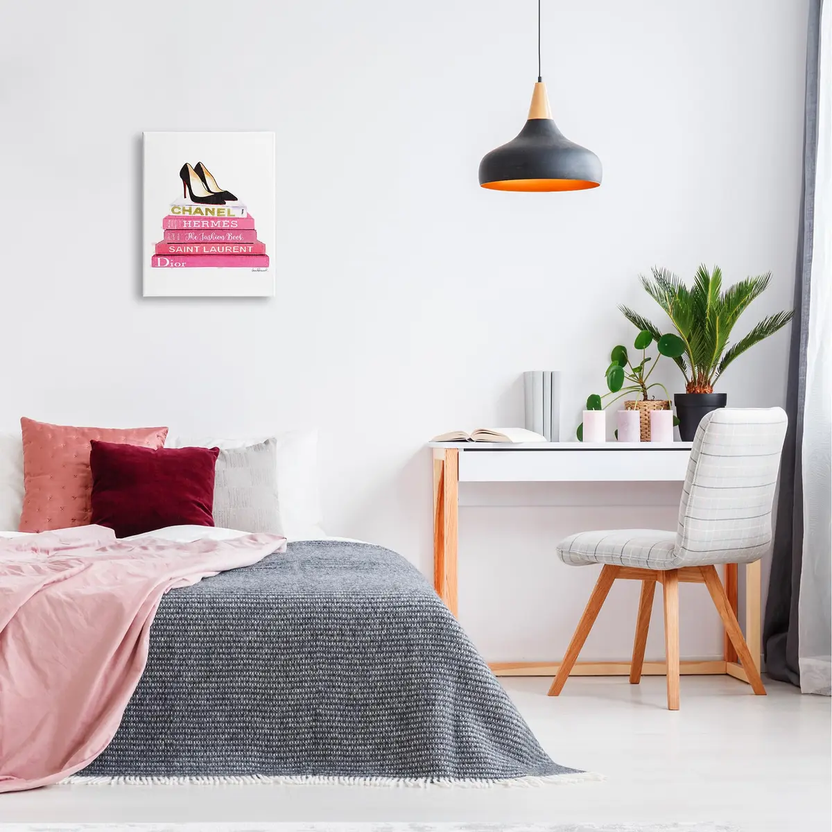 Stupell Industries Glam Pink Wall Art 16 x 20 Inch Canvas | Fashion Books & Pump Heels - view 3