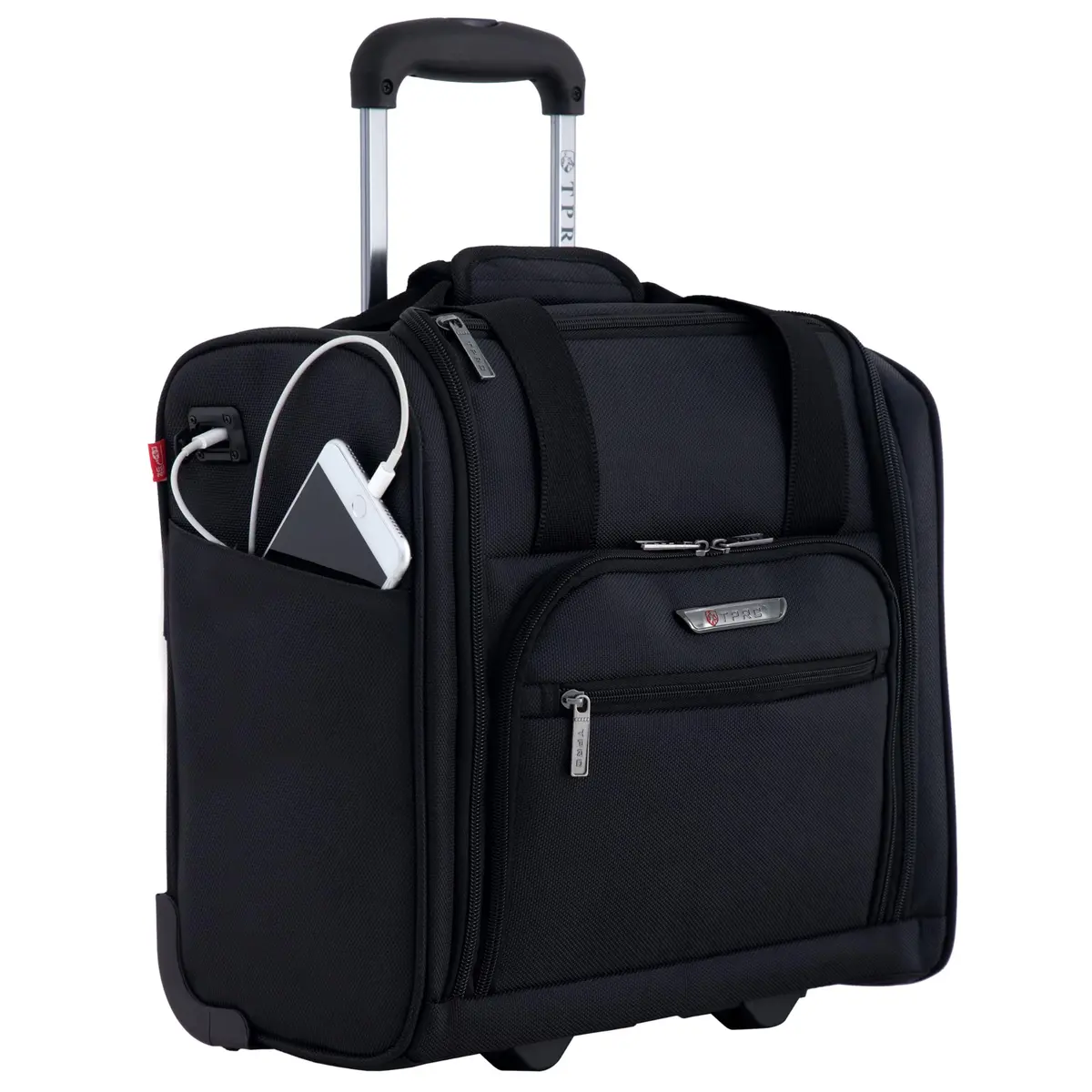 TPRC 15” Underseat Carry-On Luggage with USB Port | Airline Approved Compact Travel Bag (70-120c) - main product image