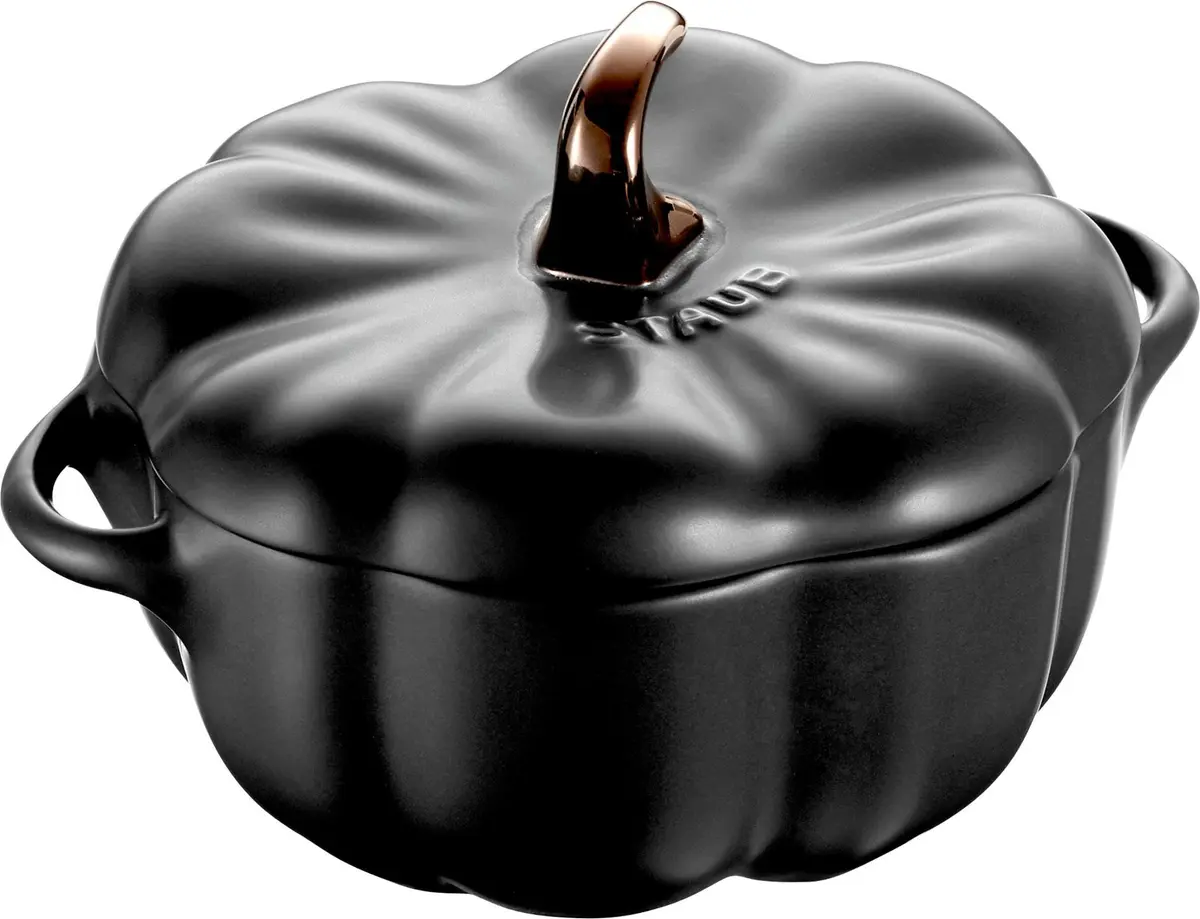 STAUB Ceramic 0.5-qt Petite Ceramic Pumpkin | Oven & Stove Safe up to 572°F, Decorative Pumpkin Dish - main product image
