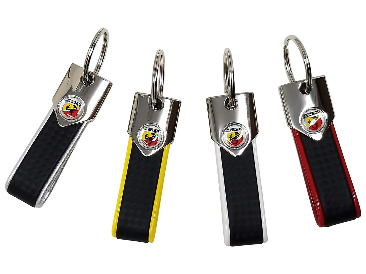 Abarth Official Key Ring, White Carbon | Authentic Sporty Car Accessory - view 4