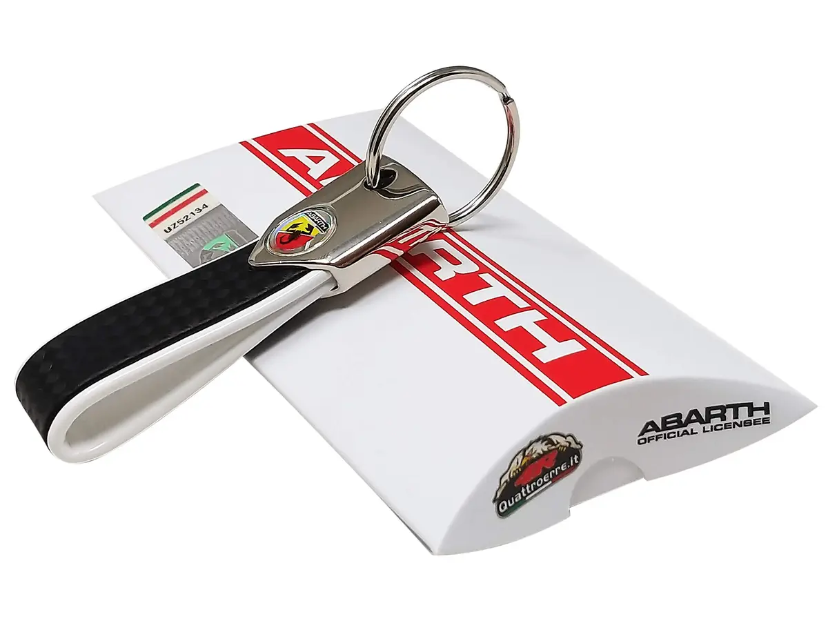Abarth Official Key Ring, White Carbon | Authentic Sporty Car Accessory - view 3
