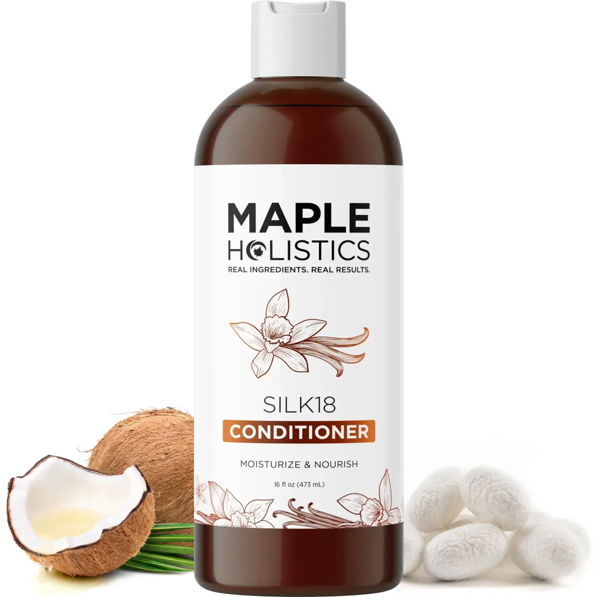 Maple Holistics Silk18 Conditioner for Damaged Hair - 473ml (16 Fl Oz) | Deeply Moisturizing for Dry, Curly, Frizzy Hair - main product image