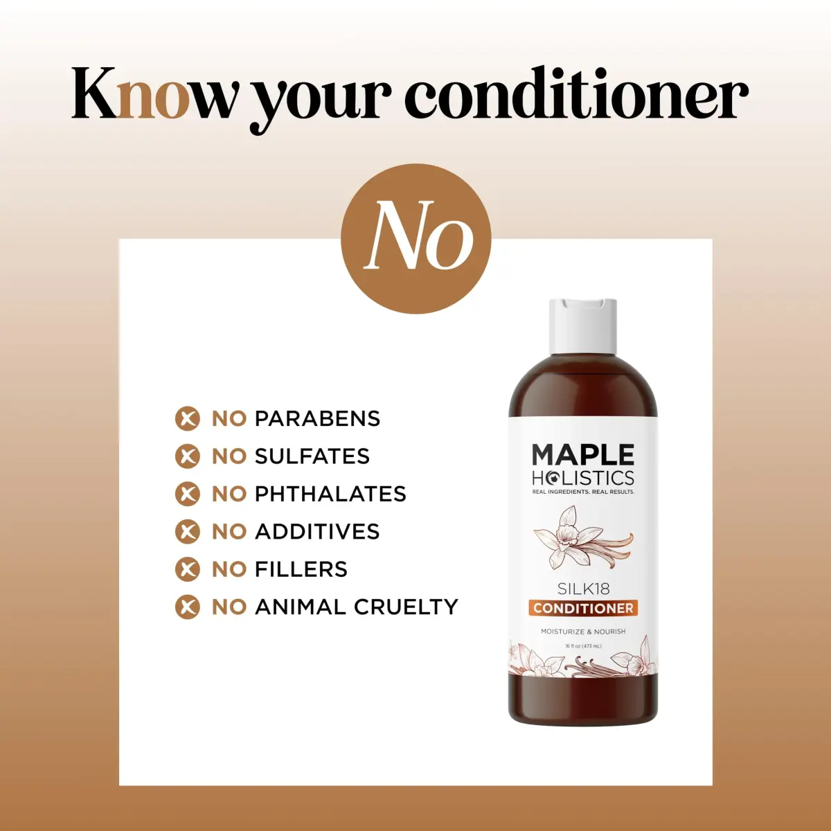 Maple Holistics Silk18 Conditioner for Damaged Hair - 473ml (16 Fl Oz) | Deeply Moisturizing for Dry, Curly, Frizzy Hair - view 7