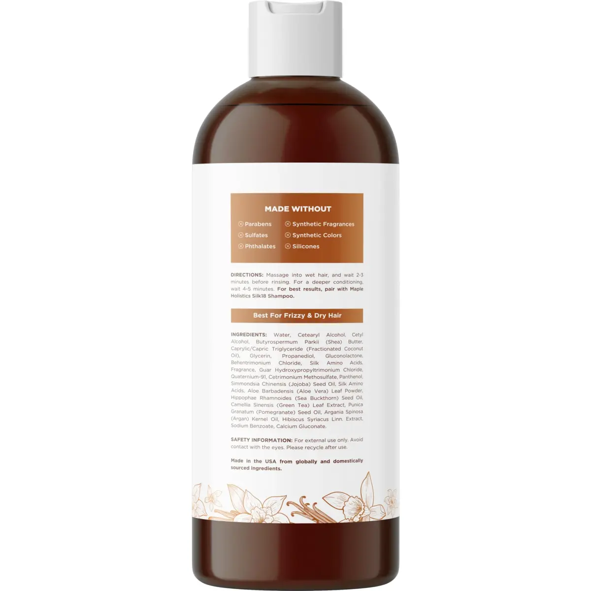Maple Holistics Silk18 Conditioner for Damaged Hair - 473ml (16 Fl Oz) | Deeply Moisturizing for Dry, Curly, Frizzy Hair - view 4