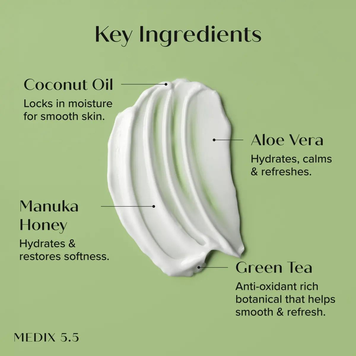 Medix 5.5 Coconut Oil & Manuka Honey Cream | 15 Fl Oz | Anti-Aging Body Moisturizer for Dry Skin - view 3