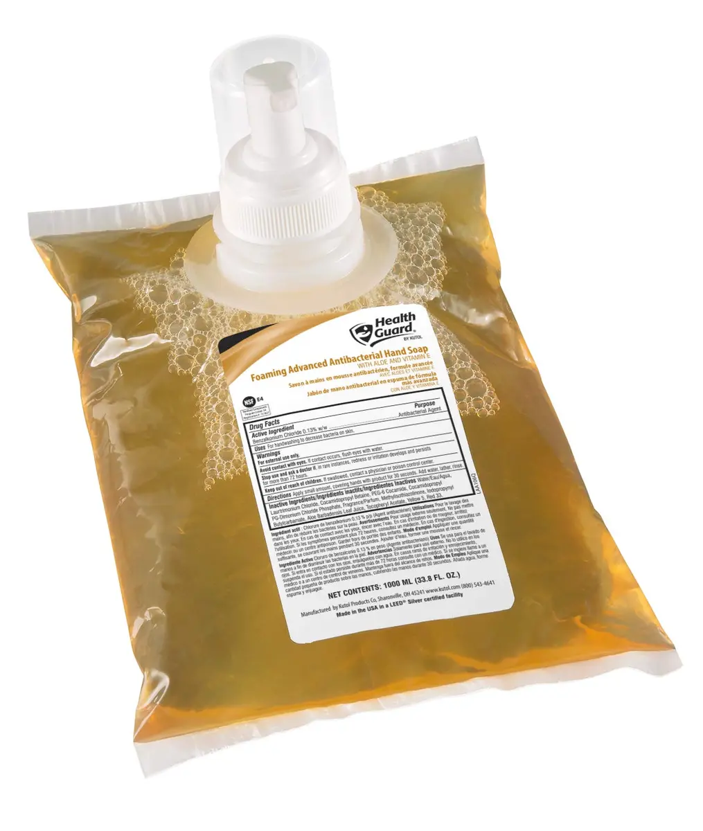 Kutol Health Guard Foaming Antibacterial Hand Soap 33.83 Fl Oz (Pack of 4) | Aloe & Citrus Scent - main product image
