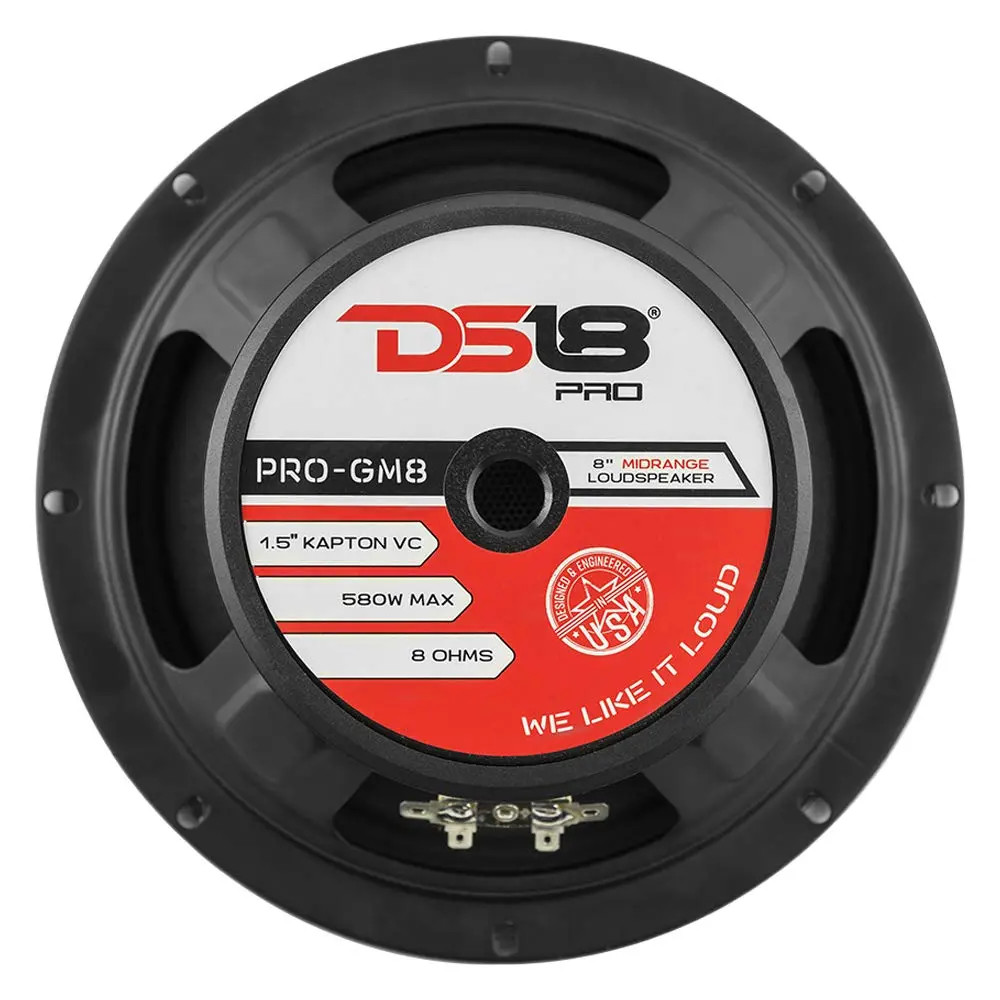 DS18 PRO-GM8 8" Midrange Loudspeaker | 580W Max Power, 8 Ohms, Black Steel Basket - view 6