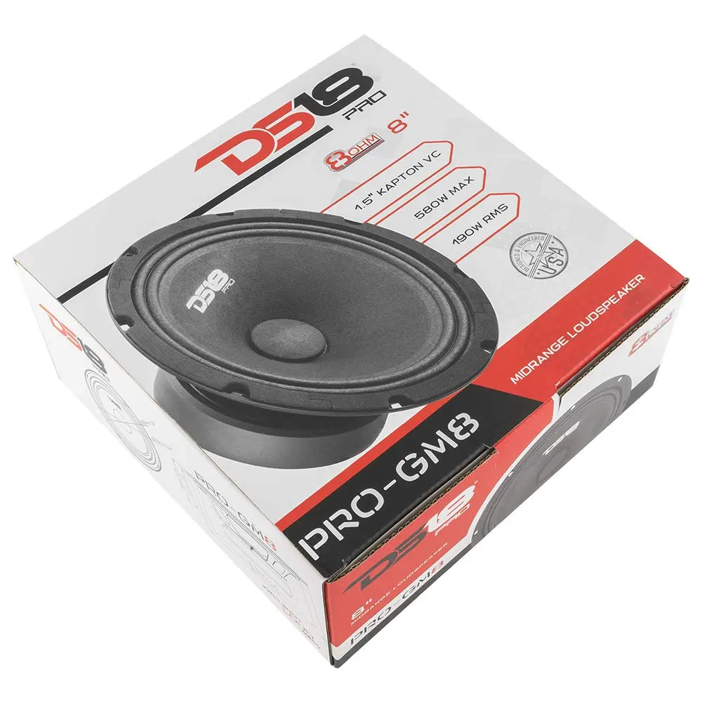 DS18 PRO-GM8 8" Midrange Loudspeaker | 580W Max Power, 8 Ohms, Black Steel Basket - view 7