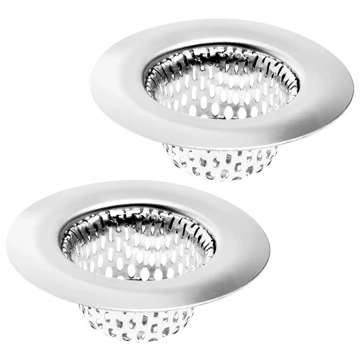 Hilltop Products 2 Pack Stainless Steel Sink Strainer Basket 5.4cm (2.13") Top / 2.5cm (1") Basket, Silver | Rust-Resistant Hair Catcher for Bathroom & Utility Sinks - main product image