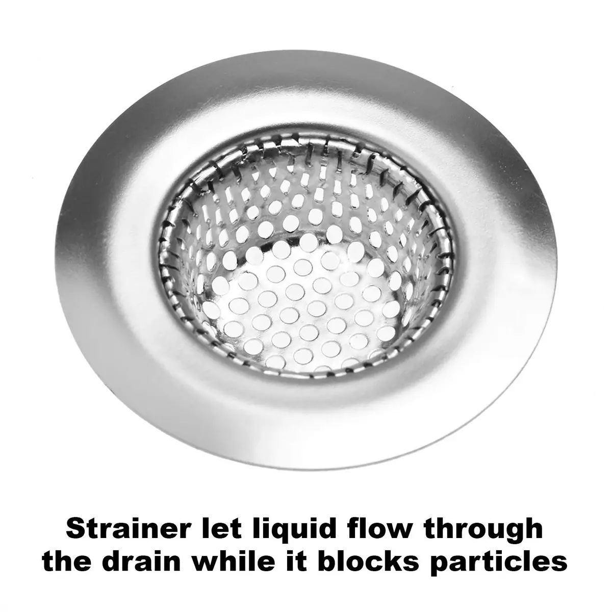 Hilltop Products 2 Pack Stainless Steel Sink Strainer Basket 5.4cm (2.13") Top / 2.5cm (1") Basket, Silver | Rust-Resistant Hair Catcher for Bathroom & Utility Sinks - view 6