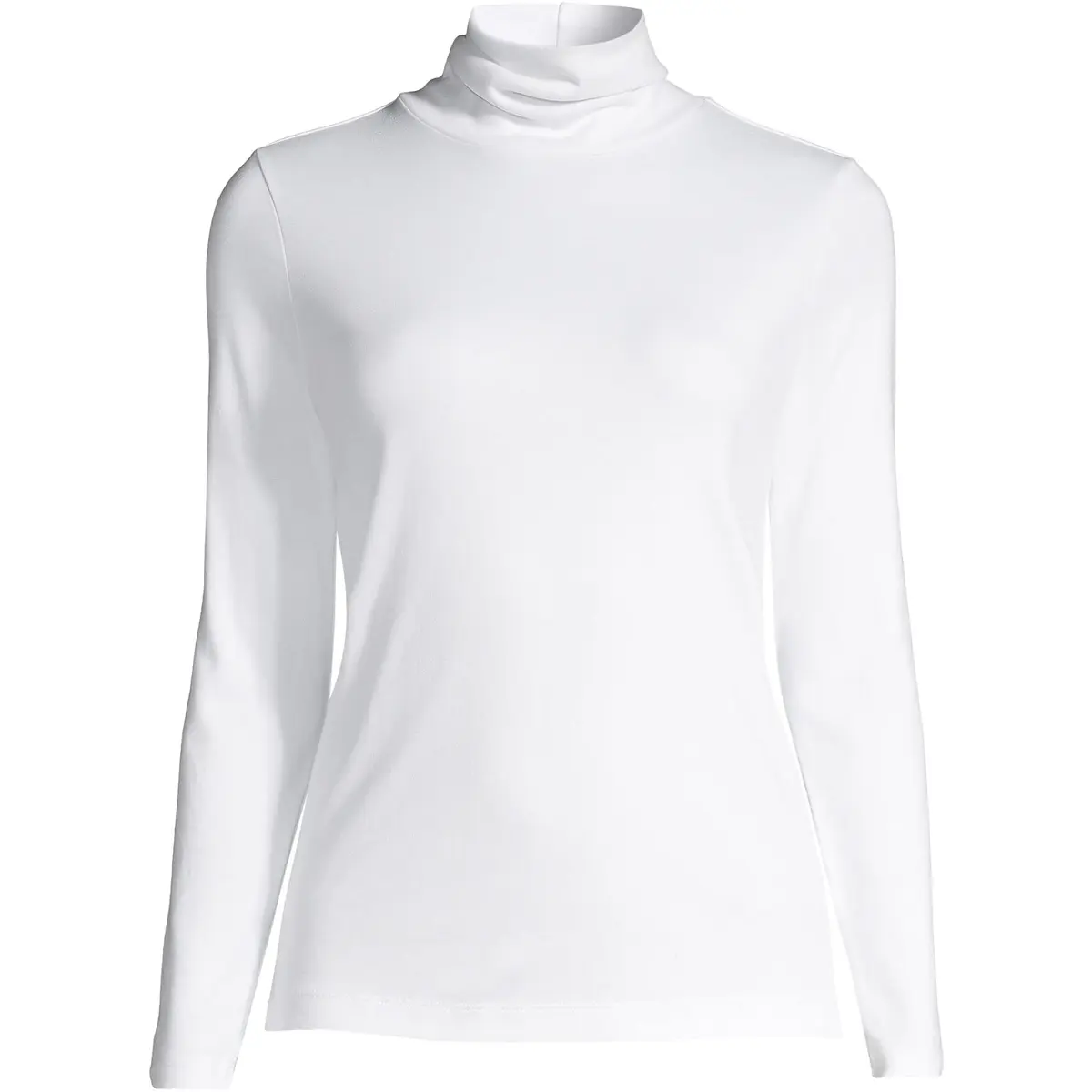 Lands' End Supima Cotton Turtleneck X-Large White | Versatile Casual & Workwear - view 6