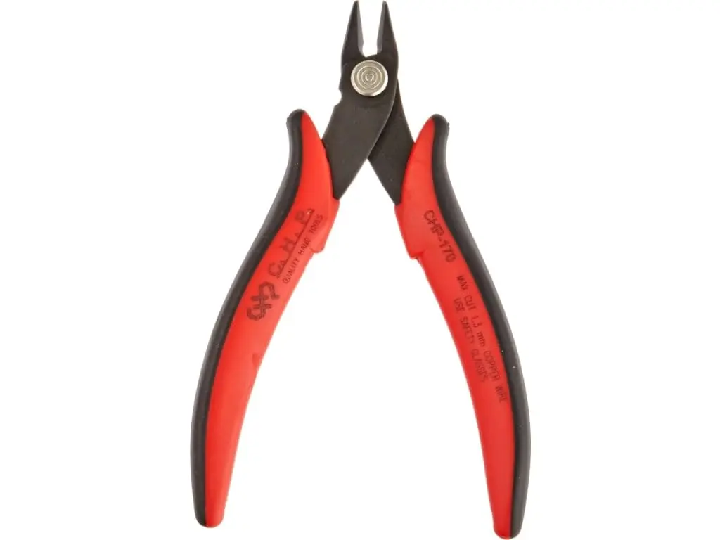 Hakko CHP-170 Micro Soft Wire Cutter, 8mm Jaw, 1.3mm (16 AWG) Capacity, Pack of 2 Red | Flush Cutting Pliers for Electronics - main product image
