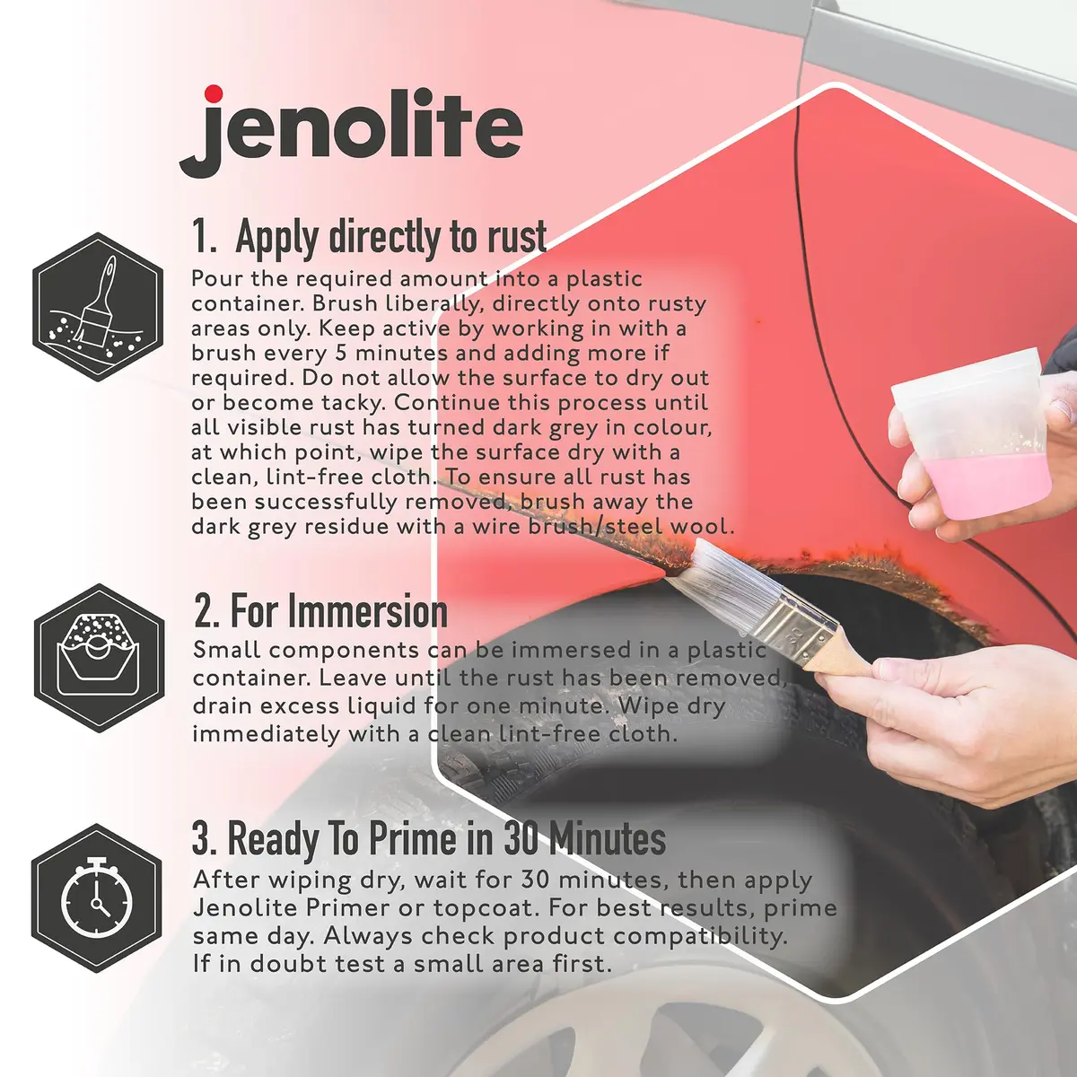 JENOLITE Rust Remover Liquid 34 Fl Oz | Fast Acting, Industrial Strength, No Rinse, UK Brand - view 3