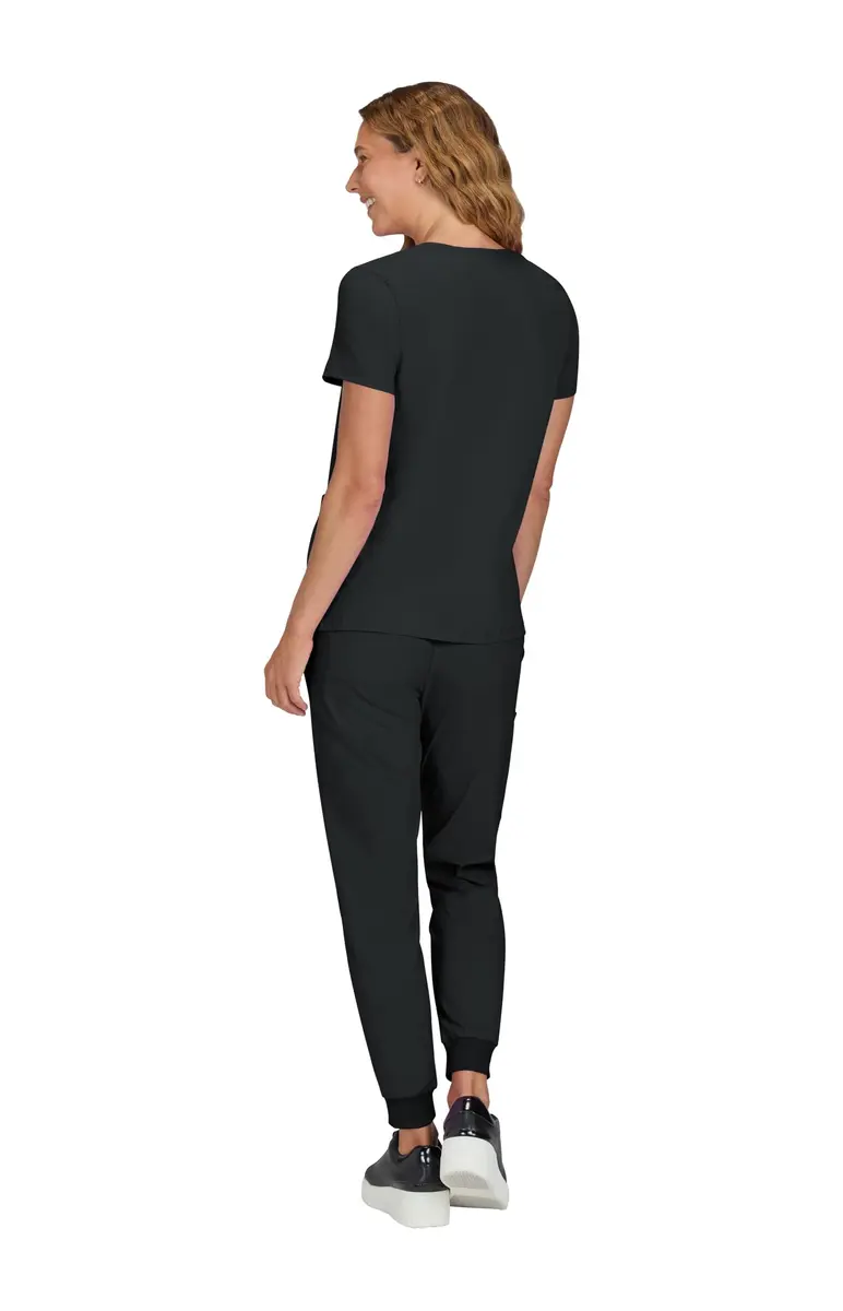 KOI Becca Women's 4-Pocket Stretch Scrub Top Black Large | Comfortable, Stylish & Durable - view 2