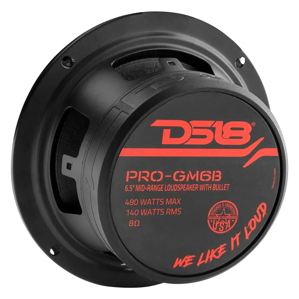 DS18 PRO-GM6B 6.5" Midrange Loudspeaker | 480W Max, 140W RMS, 8 Ohms, Red Aluminum Bullet - view 5