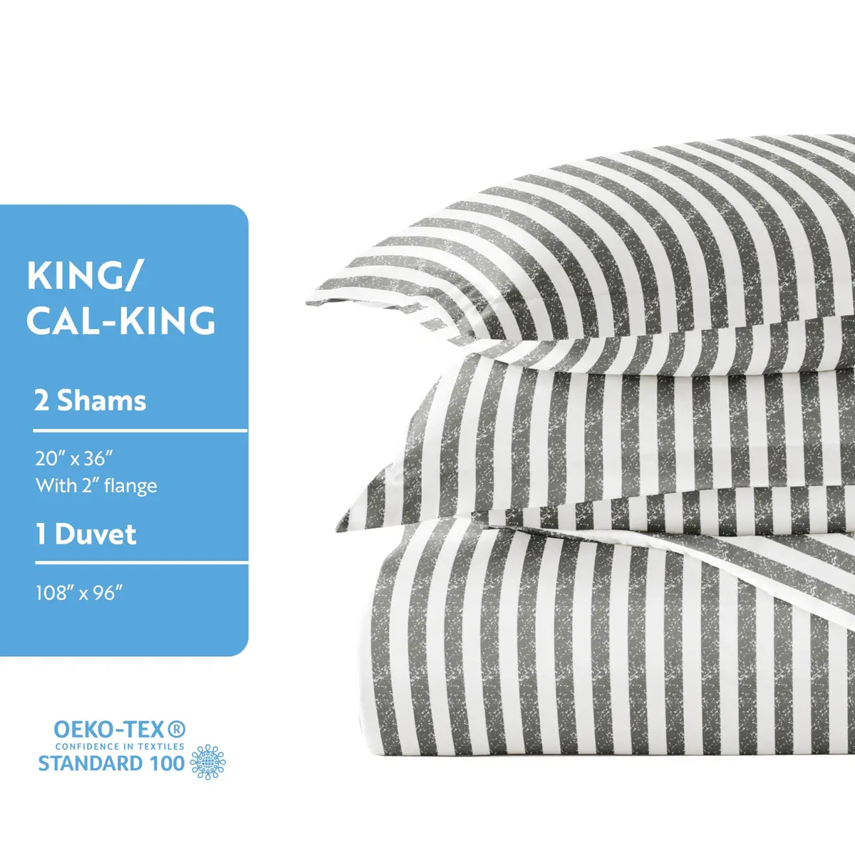 Linen Market Duvet Cover King Size (Gray) | Hotel-Like Comfort with Microfiber Breathability - view 5