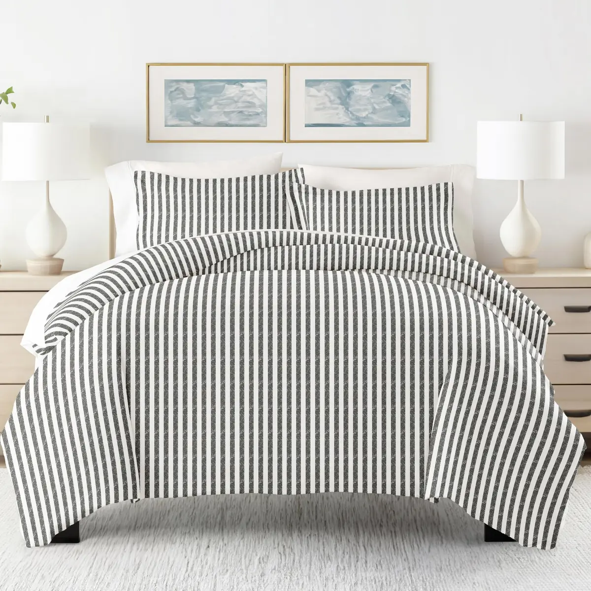 Linen Market Duvet Cover King Size (Gray) | Hotel-Like Comfort with Microfiber Breathability - view 2