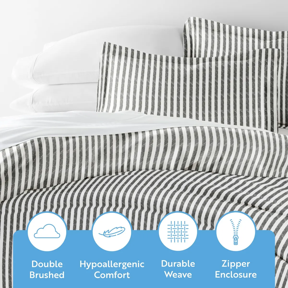 Linen Market Duvet Cover King Size (Gray) | Hotel-Like Comfort with Microfiber Breathability - view 4