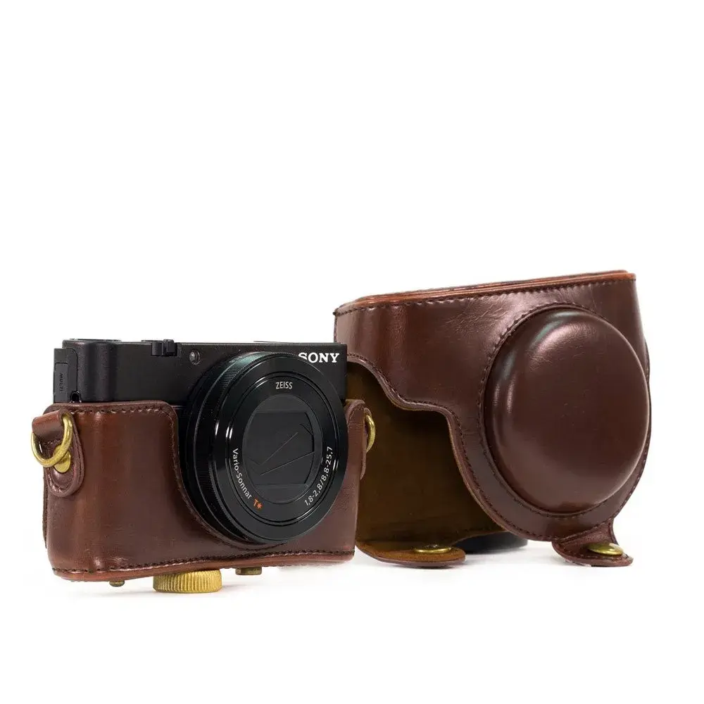 ENJOY-UNIQUE PU Leather Camera Case for Sony RX100 Series Cameras | Coffee - view 3