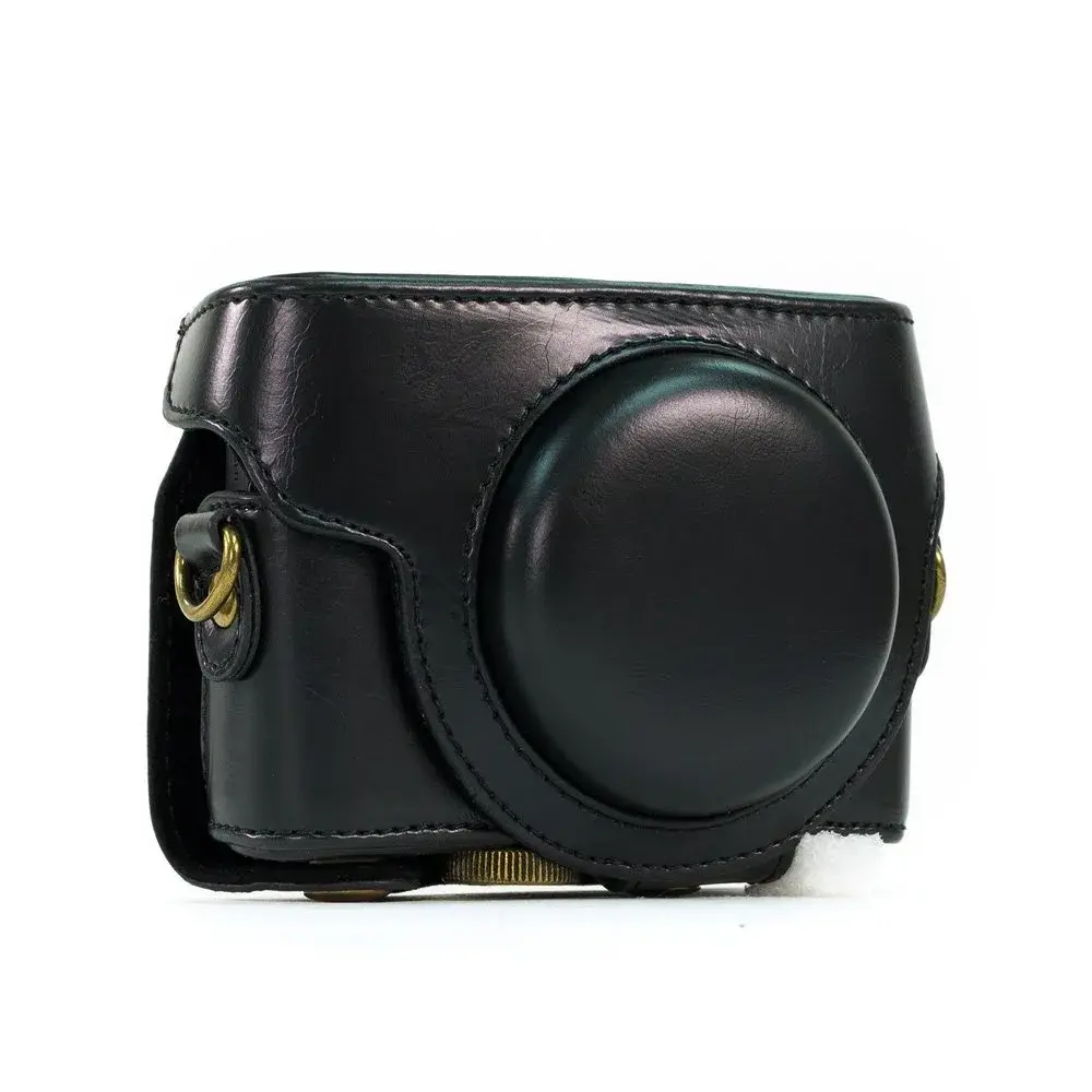 ENJOY-UNIQUE PU Leather Camera Bag Case for Sony RX100 Series (Black) | Detachable Front Cap & Tripod Mount - view 6
