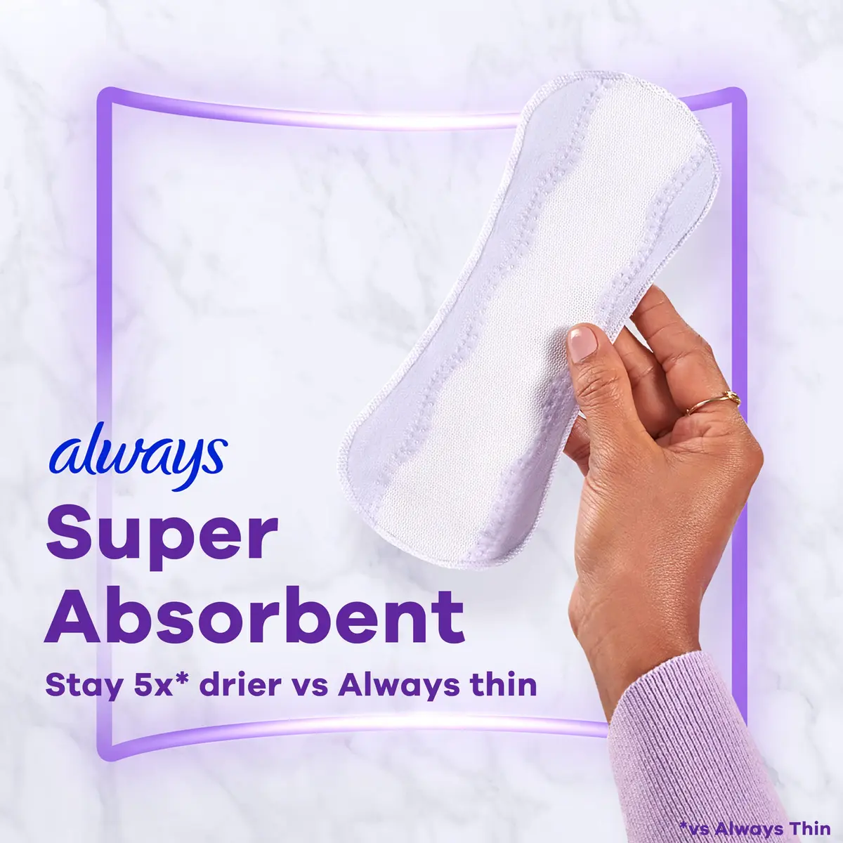 Always Panty Liners for Women Anti-Bunch Xtra Protection Daily Liners, Long, Unscented, 136 Count | Reliable Light Flow & Discharge - view 2
