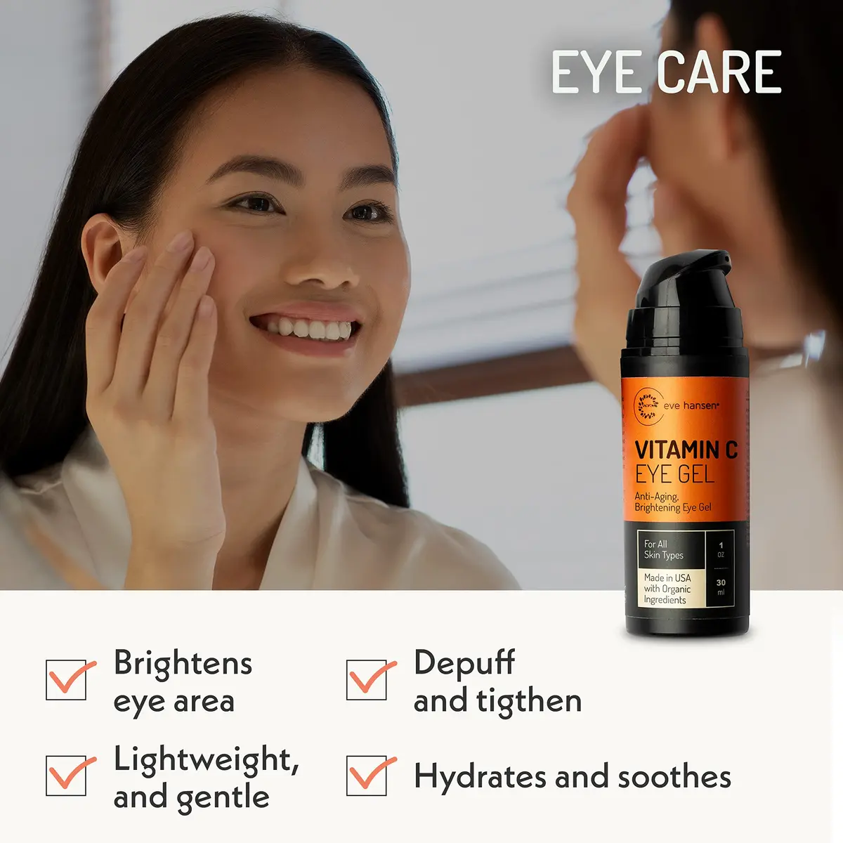 Eve Hansen Vitamin C Eye Gel for Dark Circles & Puffiness 1 oz Brightening Anti-Aging - view 4
