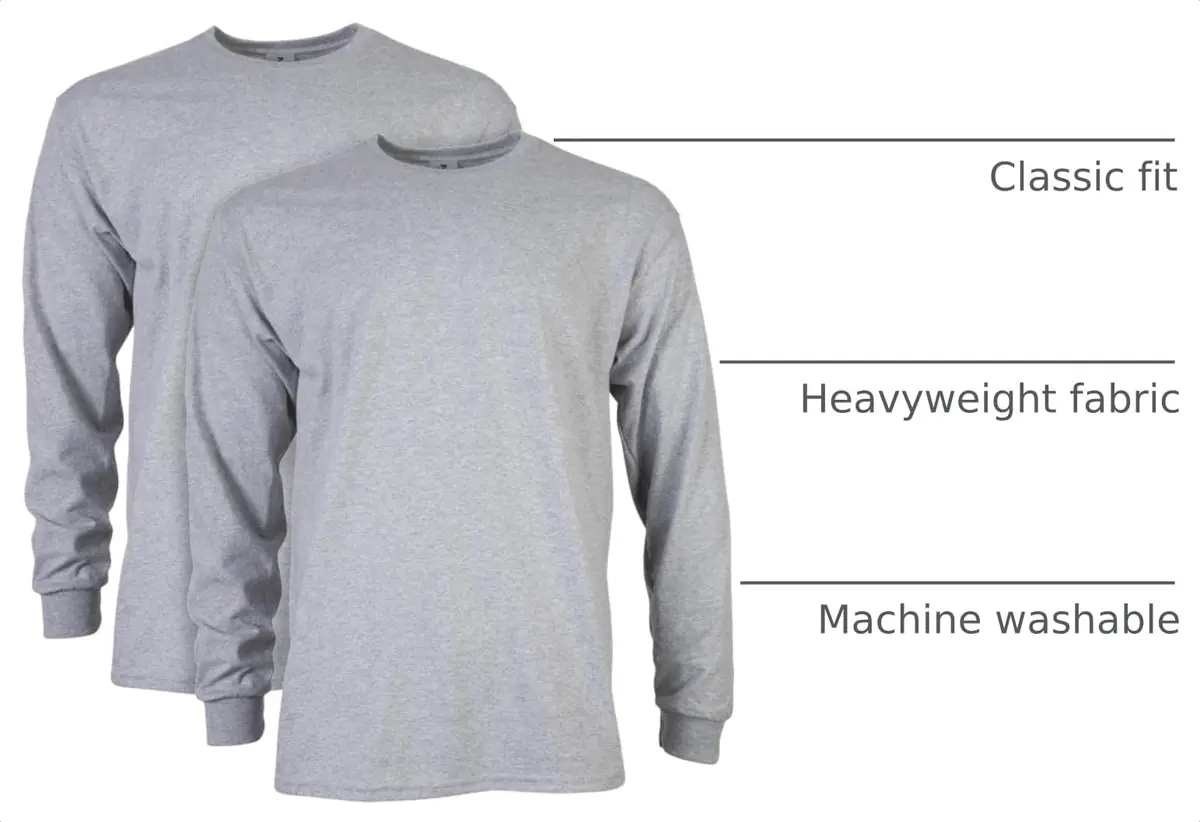 Gildan Men's Ultra Cotton Long Sleeve T-Shirt 5X-Large | Heavyweight Classic Fit for Daily Wear - view 4