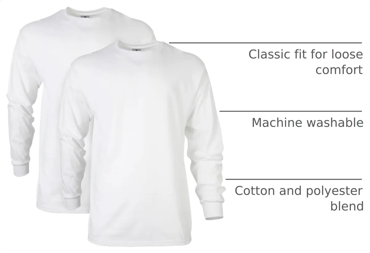 Gildan Ultra Cotton Long Sleeve T-Shirt X-Large | Classic Heavyweight Cotton for Daily Wear - view 4