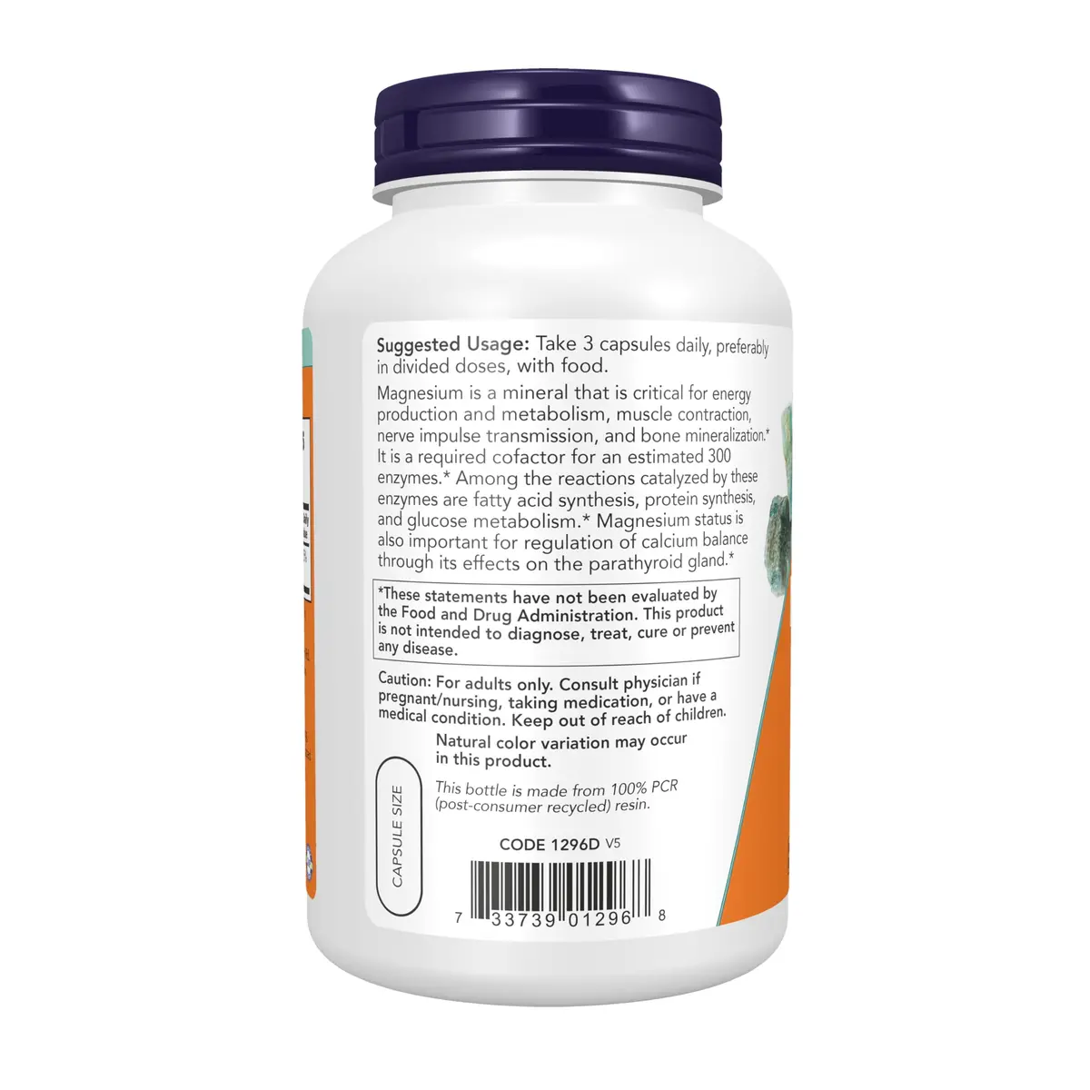 Now Supplements Magnesium Citrate 240 Veg Caps | Supports Energy & Enzyme Function in India - view 3