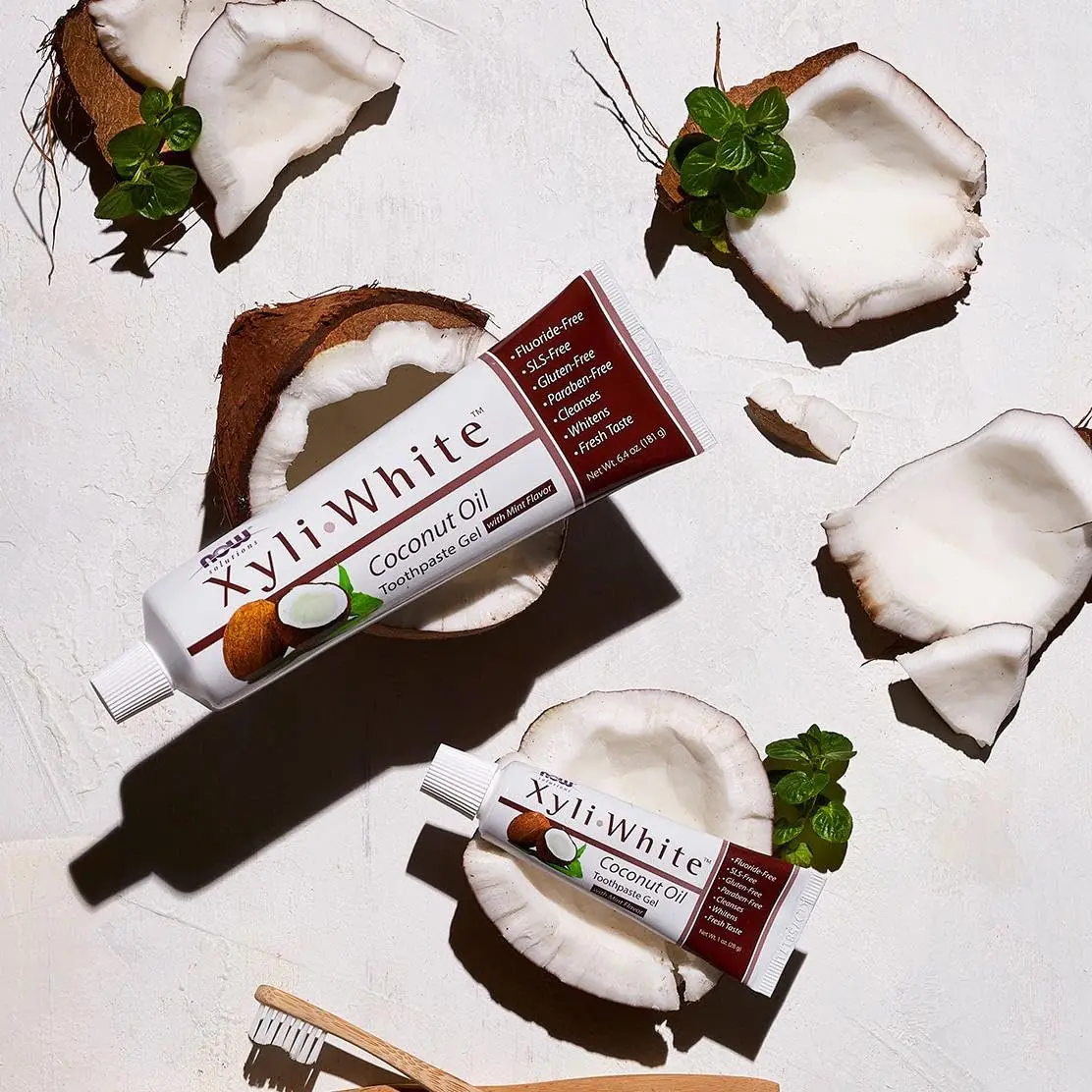 NOW Xyliwhite™ Toothpaste Gel, Coconut Oil, 6.4 oz | Fluoride-Free, Whitens & Refreshes - view 3