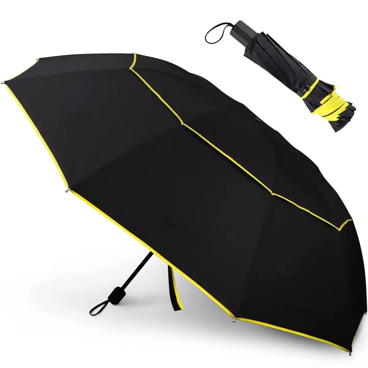 Kalolary UPF 50+ UV Protection Compact Golf Umbrella 62 Inch Windproof Waterproof - view 7