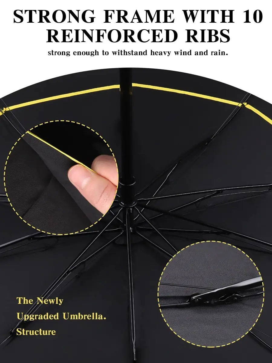 Kalolary UPF 50+ UV Protection Compact Golf Umbrella 62 Inch Windproof Waterproof - view 2