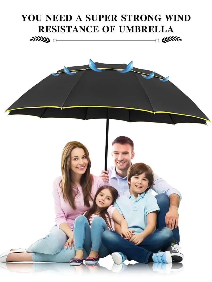 Kalolary UPF 50+ UV Protection Compact Golf Umbrella 62 Inch Windproof Waterproof - view 4
