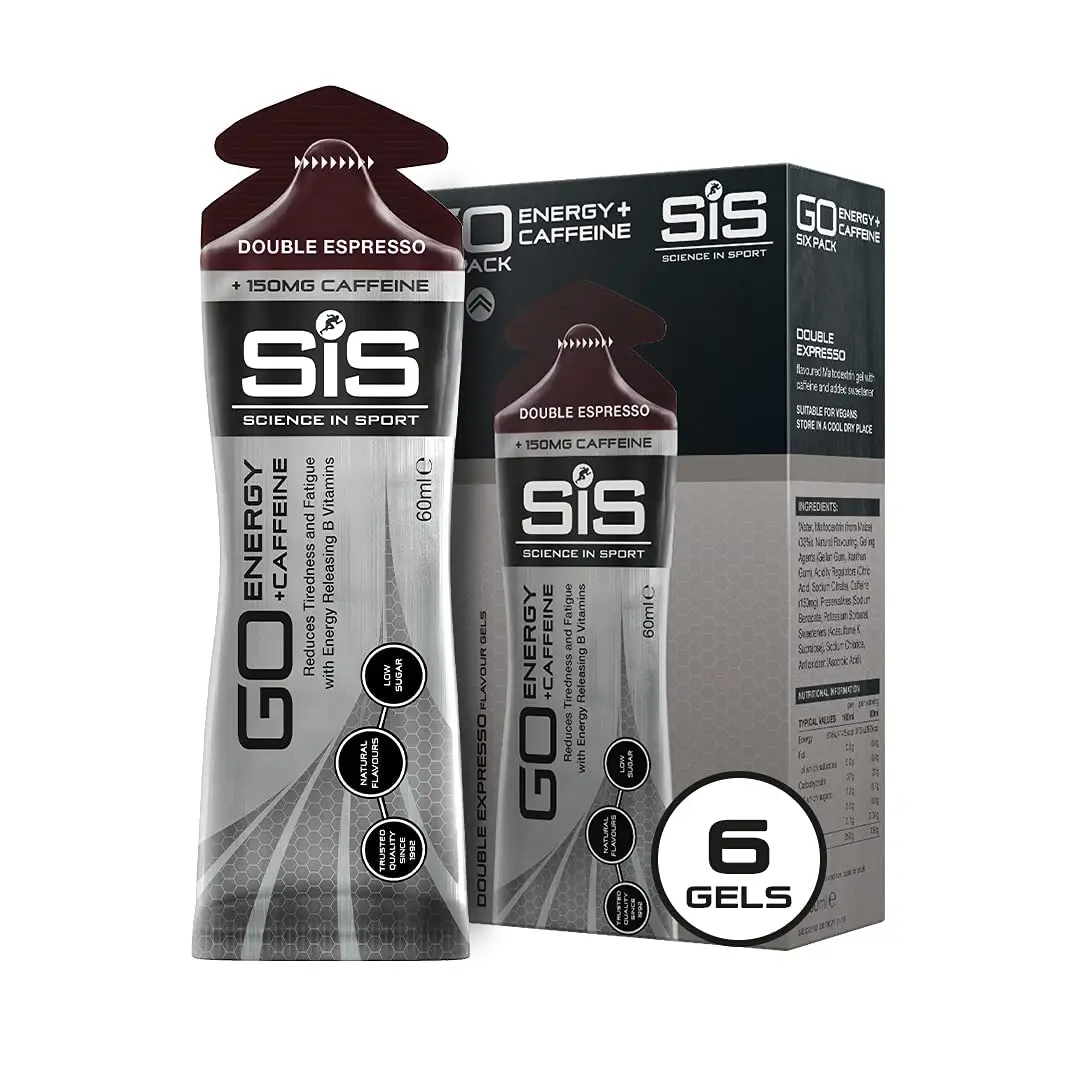 Science in Sport SIS Energy Caffeine Gels 22g | Fast Acting Carbohydrates with 150mg Caffeine for Endurance - main product image