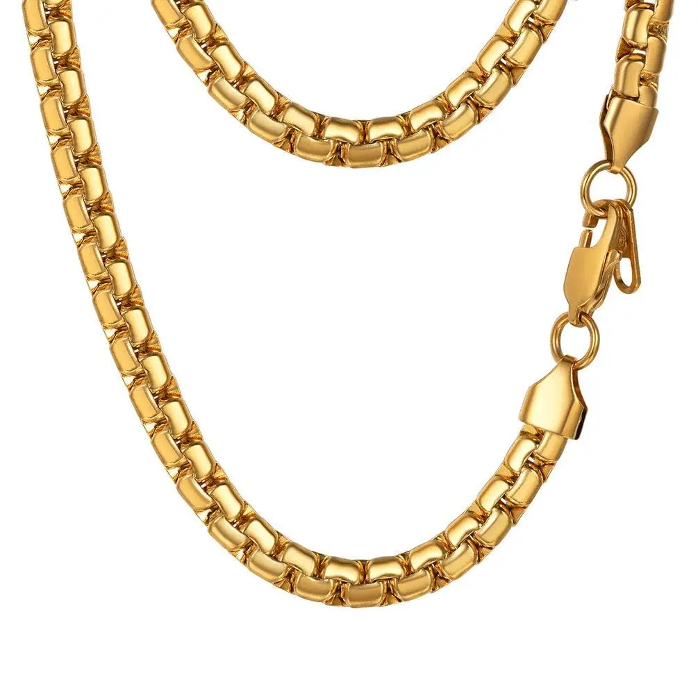 PROSTEEL Stainless Steel Flat Box Link Chain Necklace for Men 51cm (20 inch) | Hypoallergenic & Tarnish-Resistant - main product image