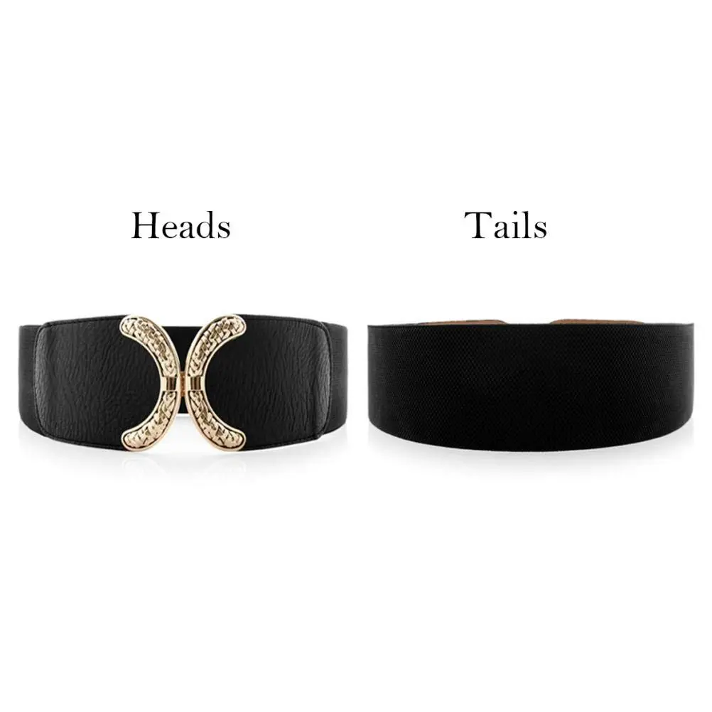 VOCHIC Wide Belt for Women 25-44 in Black | Elastic Stretch Interlock Buckle for Dress - view 6