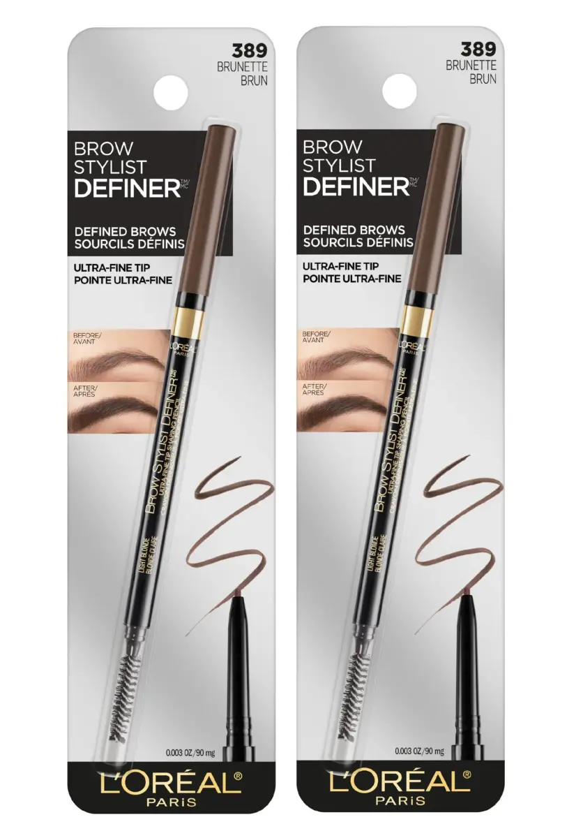 L'Oreal Paris Brow Stylist Definer Waterproof Eyebrow Pencil, Brunette, Pack of 2 - main product image