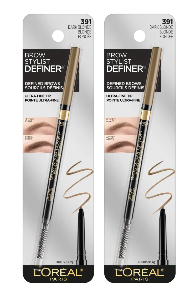 L'Oreal Paris Brow Stylist Definer Waterproof Eyebrow Pencil, Dark Blonde, Pack of 2 - main product image