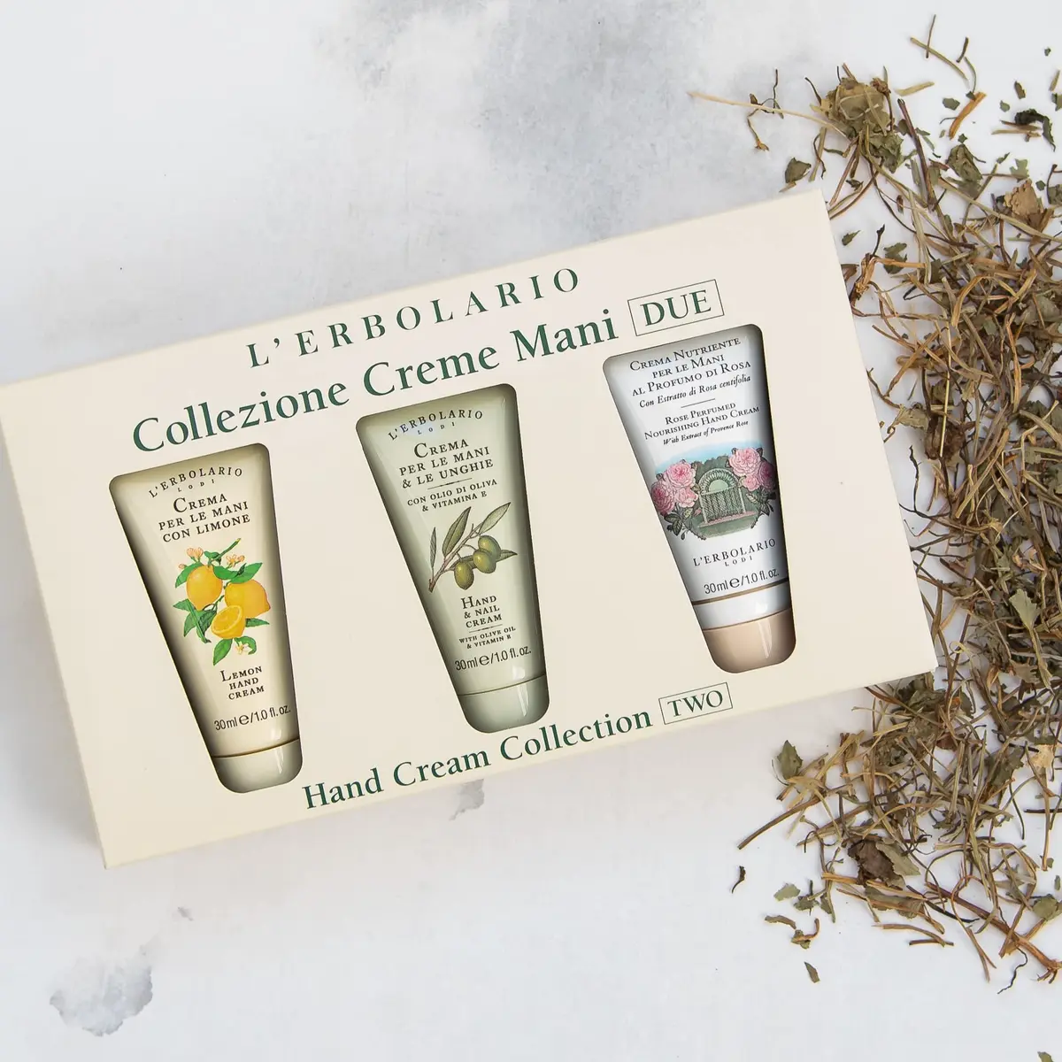 L'Erbolario Hand Cream Collection 3 Pc | Olive Oil, Lemon & Rose Moisturizers for Soft Hands - view 2