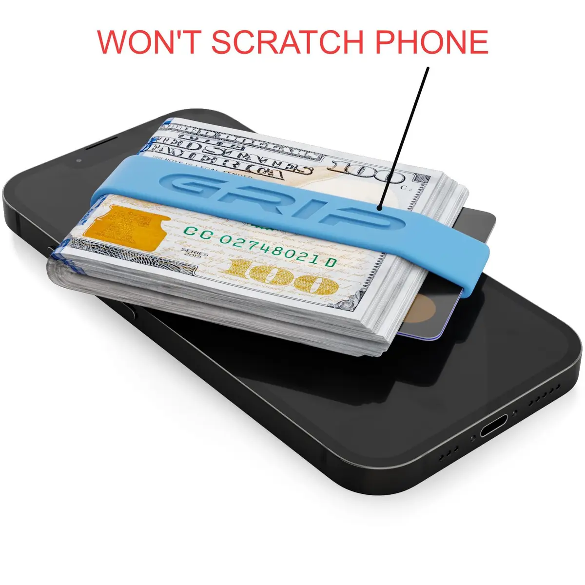 Grip Money Bands (Pack of 3) Light Blue | Secure Cash & Cards, Slim Silicone Design - view 7