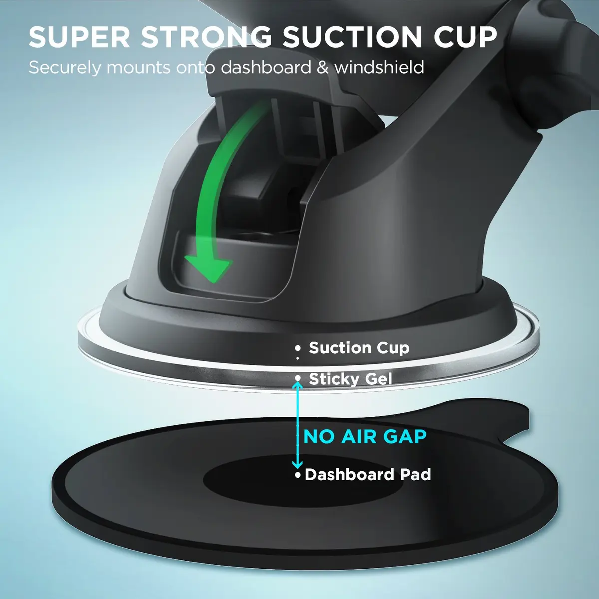 iOttie Easy One Touch Classic Dash & Windshield Universal Car Mount Phone Holder 16.5 cm (6.5 in) | Secure Phone Grip for All Smartphones - view 3