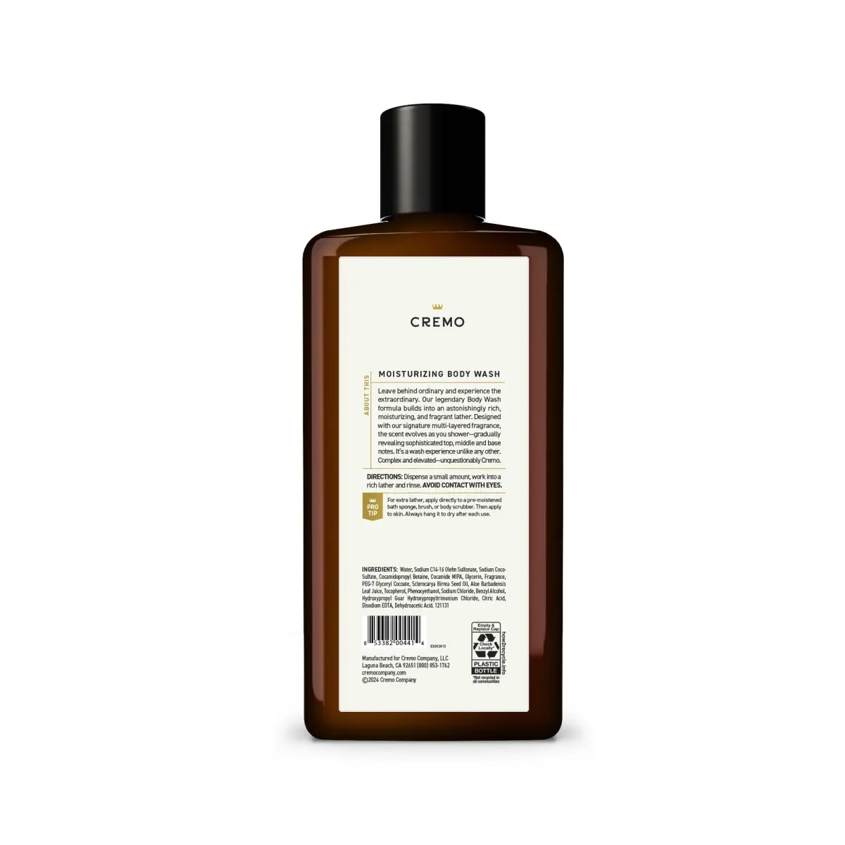Cremo Men's Body Wash Cypress & Cedar 473ml (16 Fl Oz) | Rich Lathering Moisturizing Shower Gel - view 4